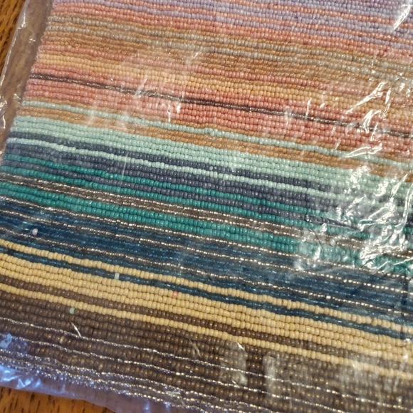 Anthropologie Aurore Beaded Clutch- pink + stripes - Picture 6 of 7